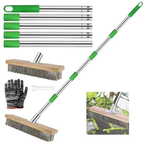 Stahldrahtbesen Mit 165cm Stiel - Robustes Reinigungstool Für Terrasse & Gehwege