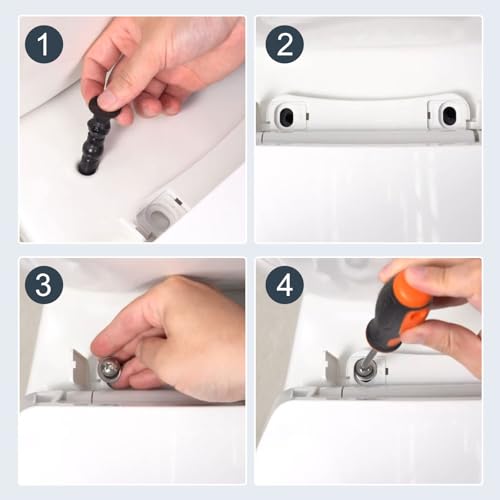 for TOTO THU651N top Mount seat Hardware, Toilet Seat Top Tightening Nut Hardware kit for Skirted Toilet, Toilet Seat Bolts Screws(Pack of 2) - Thumbnail 3