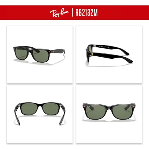 Ray-Ban Ferrari New Wayfarer Edition RB2132M 55MM Square Sunglasses For Men for Women +BUNDLE with ACCESSORY EYEWEAR KIT3