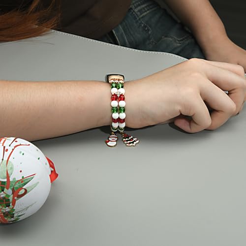 Image of Wongeto Compatible with Fitbit Luxe Bands,Fashion Handmade Elastic Stretch Pearl Bracelet Women Replacement Strap for Fitbit Luxe accssorises