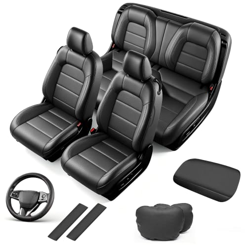 Image of AOMSAZTO Custom Fit Seat Covers for Ford Mustang Coupe 2015-2026 Black