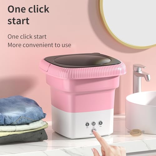 Mini machine à laver pliable 6,5L rose pour sous-vêtements - 3