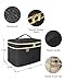 Loyzcy Makeup Bag Organiser for Women, Large Double Layer Cosmetic Make Up Bag with Brush Compartment, Portable and Water-Resistant Toiletry Bag Travel Essentials, Black