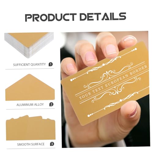 DOITOOL Cartes De Visite En Aluminium 3,4 x 2,1 Cm 100 Pièces 0,21 Mm Épaisseur Sublimation Uv Impression Métallique Polyvalente Bureautique Professionnelle – vue 4