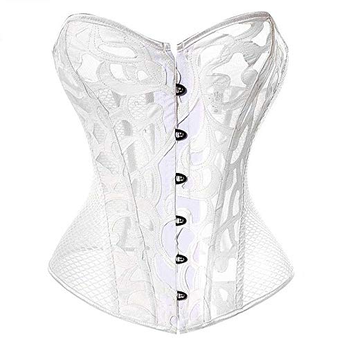 Corset Corpete Corselet Espartilho Modelador Noiva Sensual Tela Branco