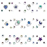 12 formas diferentes de anillos: delfín + luna + sol + amor + flecha en el corazón + flor de cuatro hojas + corazón + flor de ciruelo + estrella de mar + estrella y luna + ojos + sombrero de paja