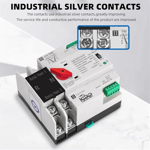 ATS 220V commutateur transfert automatique monophasé rail DIN inverseur source 63A - 4
