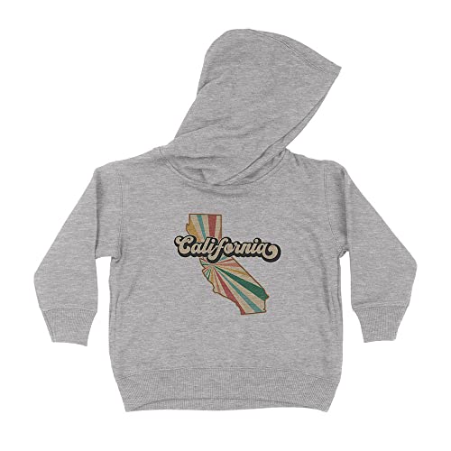 Retro California Kids Hoodie Sweatshirt Toddler 5T Heather Grey