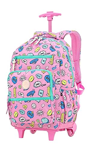 Kit Mochila Rodinha Feminina Lancheira Escolar Juvenil Infantil Grande Mala Malinha Bordo Reforçada