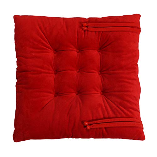Civkor Chair Pads Seat Cushions Cover With Ties For Dining Chairs, Office Chairs, Sofa Patio Furniture Carpeted Floors, Hardwood Floors,15.5X15.5 Inch, 6 Pieces Polyester Chair Cushions,Red #TOP1