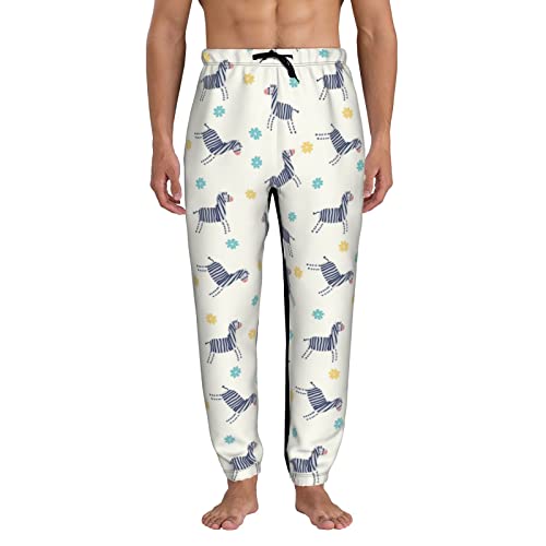 Oaieltj Cute Zebra - Pantalones deportivos con cordón para hombre, ligeros, con bolsillos, Negro, S