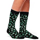Man of Men - Men's St. Patricks Day Socks - Choice of Style and Color St. Pattys (Clover - Black)