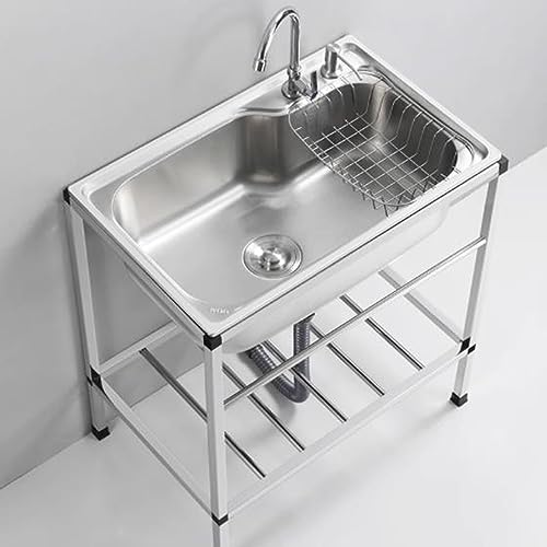 Évier utilitaire portable en inox pour l'arrière-cuisine et la buanderie avec mitigeur complet