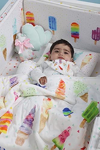 Image of Baby Jalebi Personalized Reversible Soft Organic Cotton Baby Blanket (Fruitella Pop, Initials inchB inch)