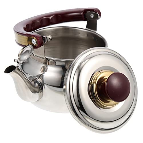 UPKOCH Tetera de 1 litro de acero inoxidable, apta para cocinas de inducción, para excursiones de cocina, picnic… - Imagen 4