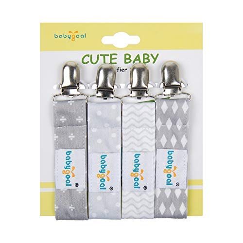 Babygoal Baby Pacifier Clips With Pacifier Case, 4 Pack Pacifer Holder For Girls And Boys Fits For All Pacifier Styles, Baby Toys And Baby Gift 4Mp07-Hz #TOP4
