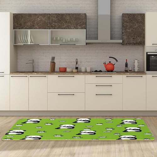 Alfombra de cocina para pasillo y cuarto de lavado VAPOKF, tapetes de panda decorativos 3