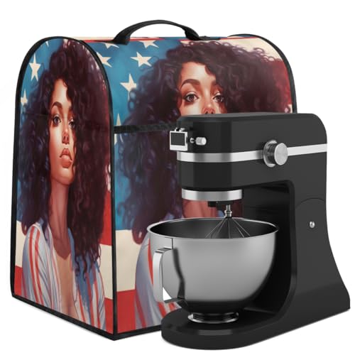Coffee Maker Cover Usa Girl Kitchen Appliance Covers Small Appliance Covers Blender Cover Juicer Cover Dust Covers for Kitchen Appliances with Top Handle and Pockets,Washable,C644