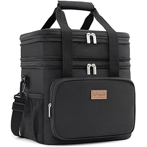 Lifewit Lunchtasche für Männer Frauen Doppeldecker-Lunchtasche, große isolierte weiche Kühltasche Cover