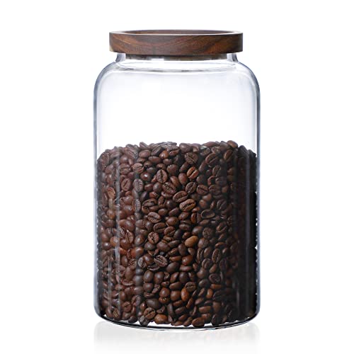 INCETUE 2500 ML Glas Mit Deckel, Luftdicht Gl&auml;ser Vorratsdosen Aufbewahrung Bambusdeckel, Vorratsglas Beh&auml;lter Dose f&uuml;r Spaghetti M&uuml;sli Nudeln Tee Kaffee Gew&uuml;rze