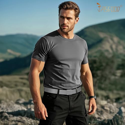 Image of JASGOOD Nylon Canvas Breathable Military Tactical Men Waist Belt With Plastic Buckle