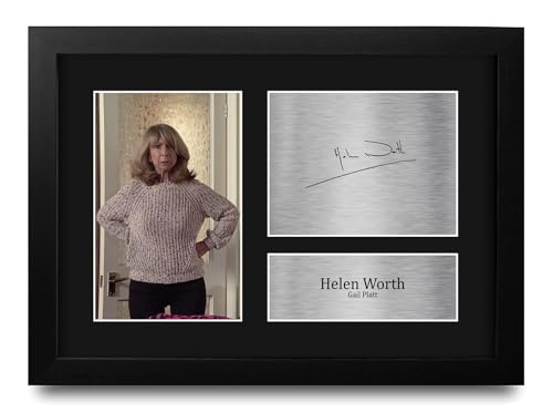 Foto firmada de Helen Worth Coronation Street cuadro A4 para coleccionistas