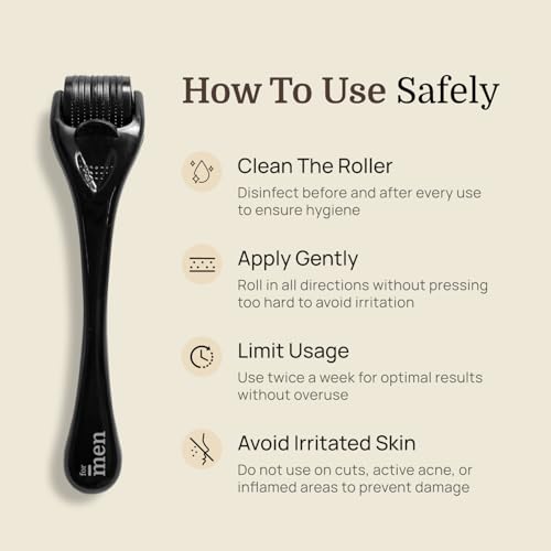 Image of ForMen Derma Roller for Hair & Beard Growth 1mm | 540 Titanium Needles for Hair Regrowth | For Hair Fall & Hair Thickening, Repair Damages and Activates Hair Follicles.