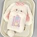 TENYELE Plush Rabbits Card Holder Lovely Photo Card Holder Cartoon Animal Card Sleeve