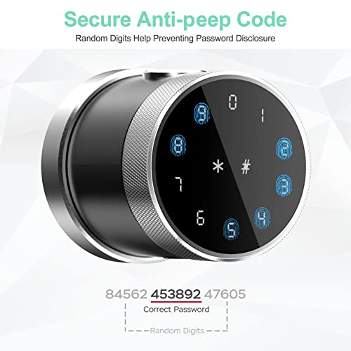 Geek Smart Door Lock Fingerprint Door Lock Biometric Door Lock With Keypad Smart Door Knob Remote Control With App Ic Card Mechanical Key Great For Airbnb Homes Apartments Hotels And Offices-Silver #TOP2