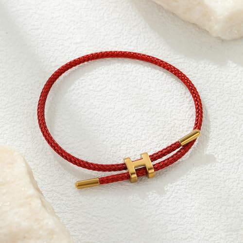 Image of AIMADE Bracelets for Women Adjustable Charm Bracelet, 18k Gold-plated Buckle Design Titanium Steel Wire Rope Women's Gift Jewelry