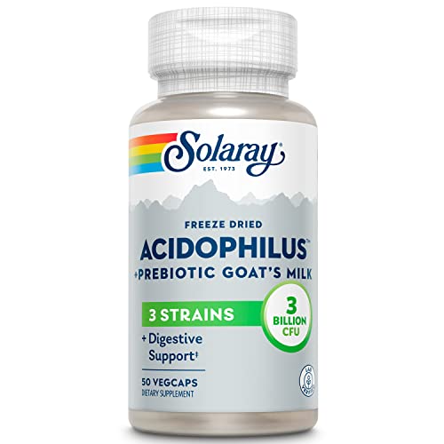 Image of SOLARAY Acidophilus 3 Strain Probiotic & Prebiotic Goats Milk | 3 Billion CFU & Freeze Dried | 50 VegCaps