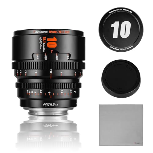Objectif cinéma 10mm T2.1 S35 optique grand angle noir pour Canon R7 C70 R50