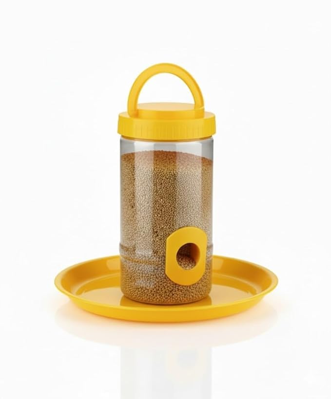 Image of Hanging Bird Feeder 700gm Weatherproof Yellow Pack of 4