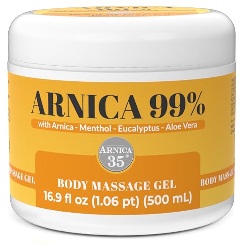 Arnica 35 Arnica Body Massage Gel – Water-Based Cosmetic Massage Gel with Arnica Montana, Fast-Absorbing Lightweight Texture, Non-Greasy Feel, Dermatologically Tested, 16.9 fl oz