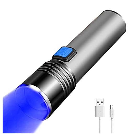 YZYOE Rechargeable Blue Light Flashlight Hunting Flashlights, Blood Tracking Light Hunting, 3 Modes, Zoomable Small LED Tactical Flashlight Coyote Light Fishing Night Vision Flashlight.