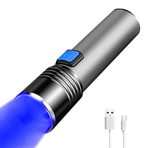 YZYOE Wiederaufladbare blaue Licht Jagd Taschenlampen, Blut Tracking Lichter Jagd, 3-Modi, Zoomable kleine LED taktische Taschenlampe Coyote Licht...