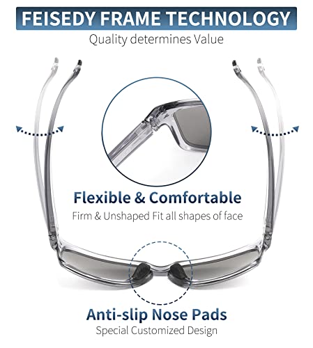 FEISEDY Polarized Sports Sunglasses for Men Women, Classic Fishing Driving Cycling Goggles, UV400 Protection B22344