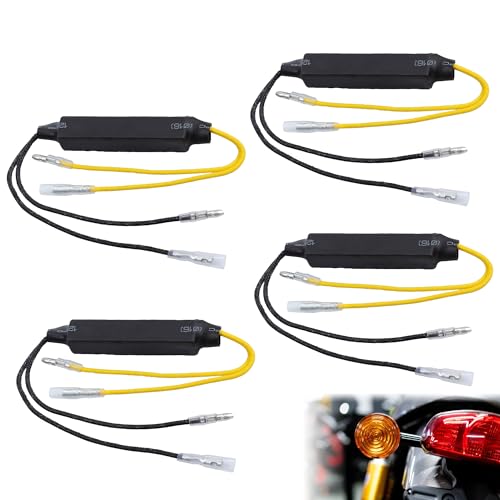 4Pcs Universal Motorcycle LED Turn Signal Resistors Fix Hyper Flash Error Motorcycle Indicators High Temperature Resistant Motorbike Indicators for Scooter Trike Quad Off Road Vehicles (12V 30W 15OHM)