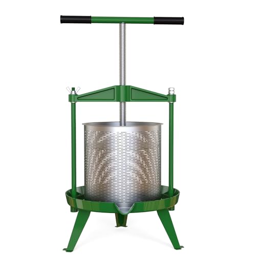 3.69 Gallon Heavy-duty Cross-beam Stainless Steel Fruit and Wine Press(Green)