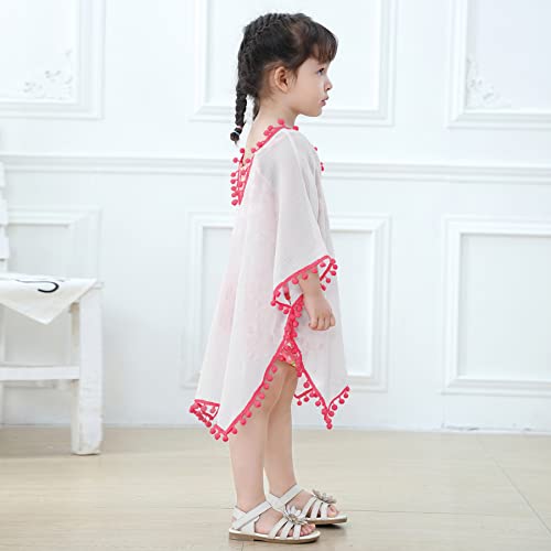 Zando Kids Swim Cover Up Girls Kids Cover Ups For Swimwear 7-8 Girls Bathing Suit Cover Up White Girls Beach Coverup Girls Coverups For Bathing Suits V-Neck Quick Dry Kids Swimsuit Cover Up Size 6-9 #TOP3