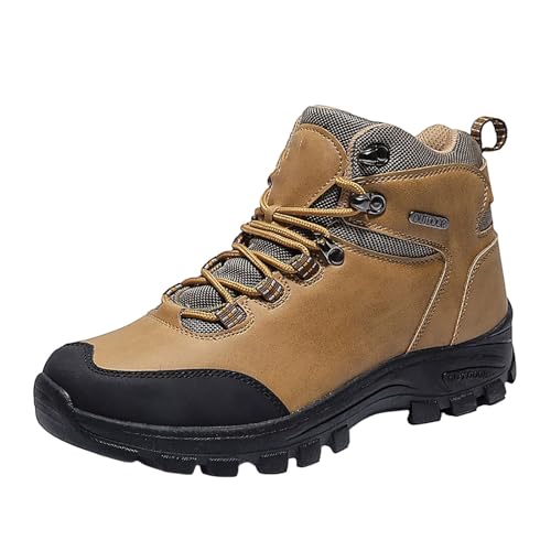 Zapatos de senderismo para hombre y mujer, impermeables, ligeros, antideslizantes, transpirables, botas de trekking, pies anchos, de piel, botas de senderismo para camping, tobillo, botas de montaña