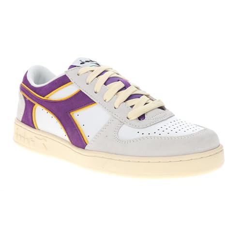 Diadora Mens Magic Basket Low Suede Leather Lace Up Sneakers Shoes Casual - Grey, Purple, White2