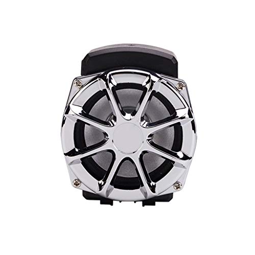 Audio de la motocicleta ADKINC Potencia Deportiva Altavoces Impermeable 12V Motocicleta Bluetooth Sistema de Sonido estéreo para Reproductor de MP3, Negro Plata Cover