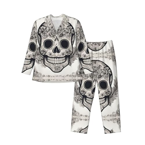 Pyjama boutons homme tête de mort mexicaine pour en finir avec les vêtements de nuit inconfortables