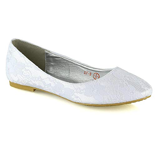 ESSEX GLAM Womens Flat Bridal Shoes Ladies