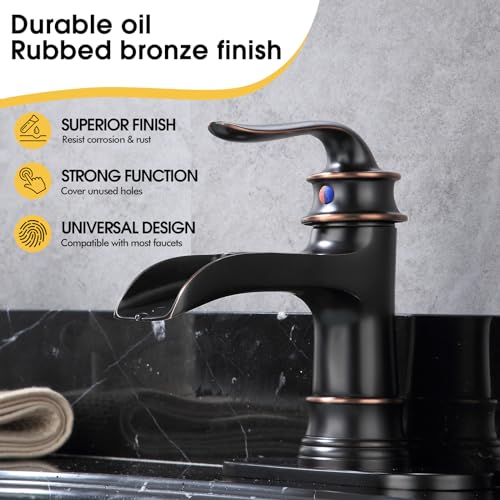 FRANSITON Waterfall Faucet Bathroom Faucet Single Handle One Hole Oil Rubbed Bronze Finish Large Spout Lavatory Faucets Oil Rubbed Bronze thumbnail 3