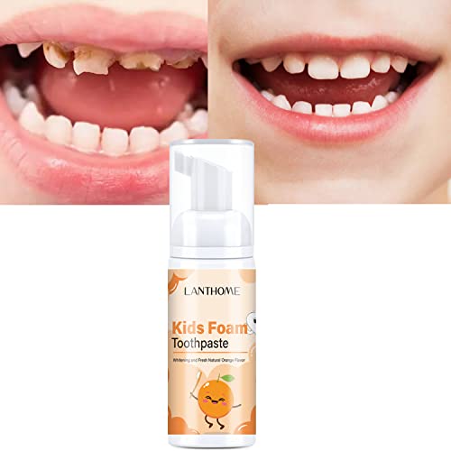 Kids Toothpaste Whitening Foam （50Ml) With Orange Flavor, Fluoride Free Natural Formul, Foam Toothpaste For Toothbrush,Easy To Use Toothpaste Foam For Child #TOP2