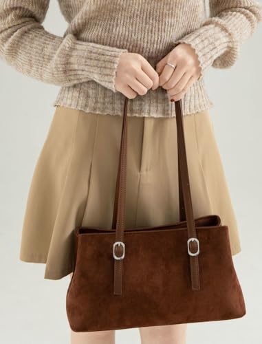 2025 Women's Slouchy Vintage Suede Tote Bag Trendy Shoulder Hobo Purse for Fall Winter Casual Work Use2