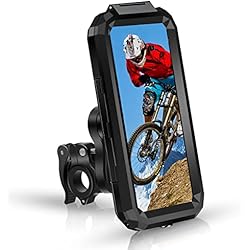 Porta Celular Para Moto Impermeable Soporte Movil Moto Impermeable 360°Rotación Universal Soporte Movil Bicicleta Desmontable con Pantalla Táctil, Anti Vibración Soporte para Telefono Movil de Motocicleta para 5.5´´-6.8´´ Movil (L)