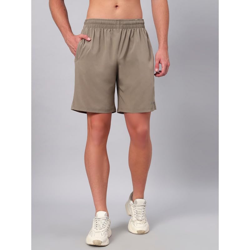 Image of ATICX Polyester Shorts for Men - Quick Dry Lightweight with Zipper Pockets - Gym, Running, Jogging, Training Half Pants for Basketball, Swimming, Badminton, Cycling, Football, Outdoor & Home Wear